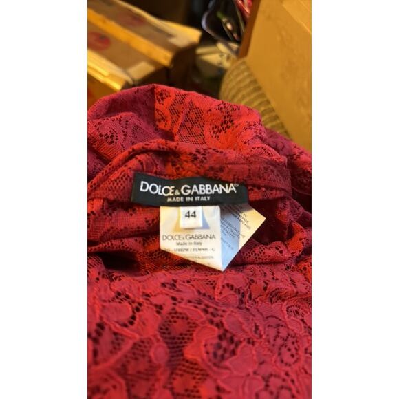 Dolce & Gabbana Sleeveless lace top red size 8 - Picture 9 of 10